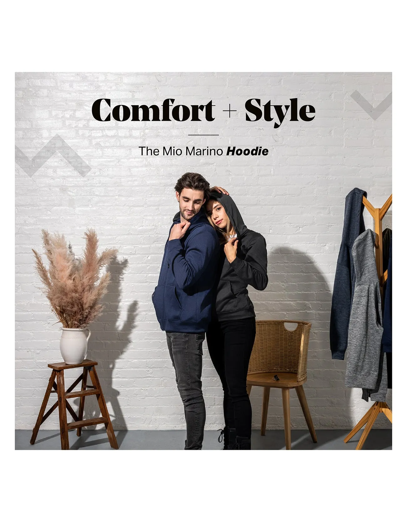 Men’s Full Zip Hooded Sweatshirt by Mio Marino